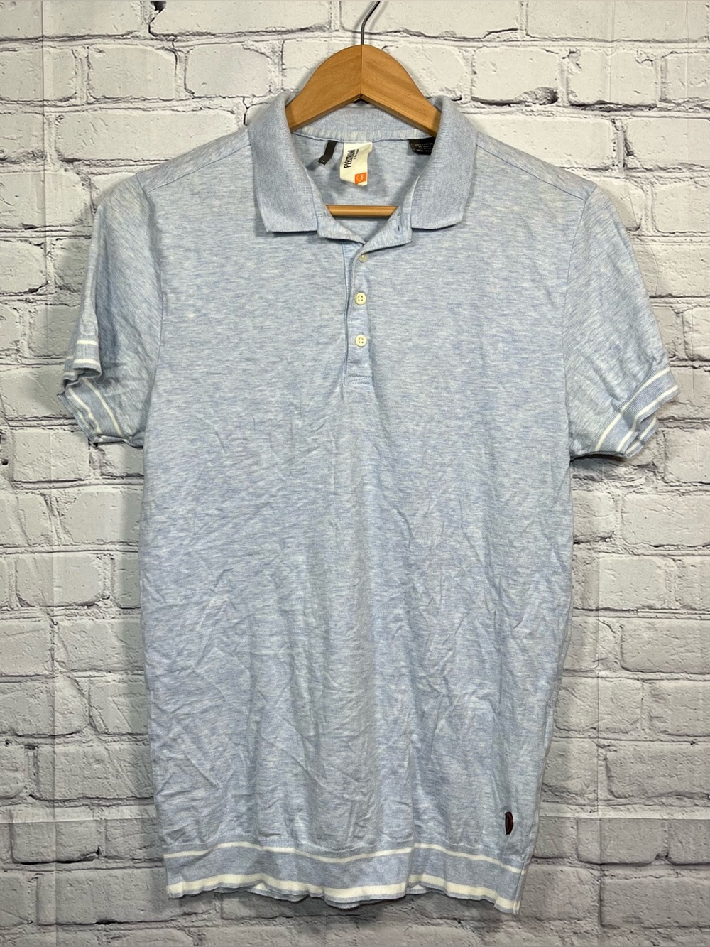 Ben Sherman Polo Shirt Mens Size Medium Blue Short Sleeve Preppy Casual